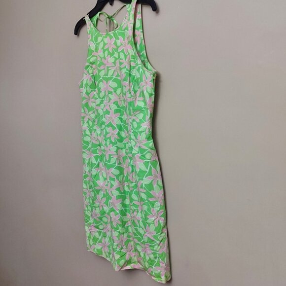 Lily Pulitzer Low Back Floral Shift Short Casual Dress Size 4 Green and Pink - Picture 3 of 7